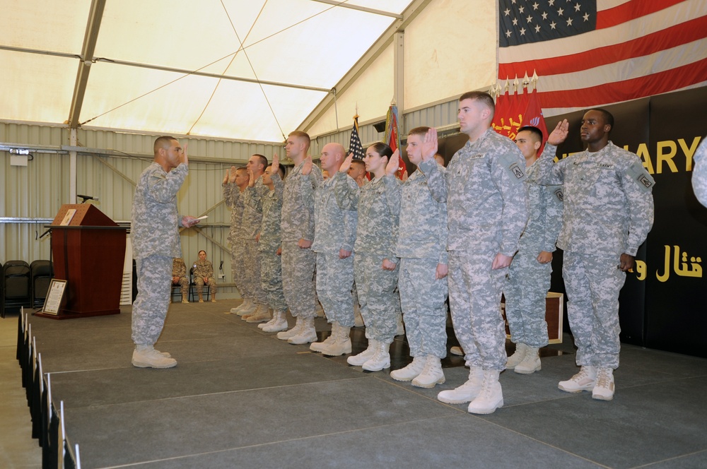 'No Fear' Battalion Holds NCO Induction Ceremony in Southwest Asia