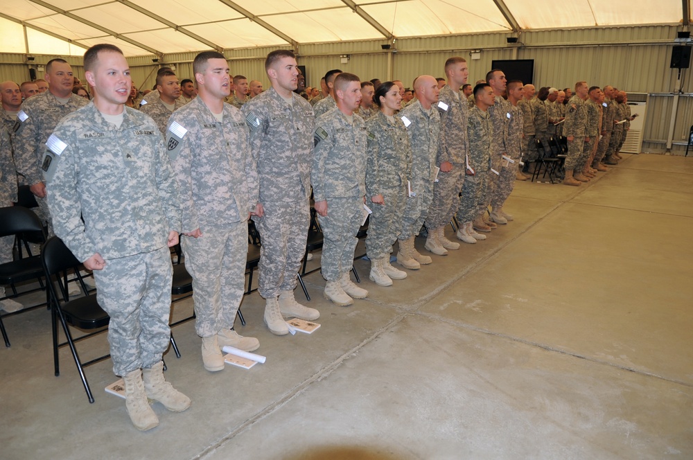 'No Fear' Battalion Holds NCO Induction Ceremony in Southwest Asia