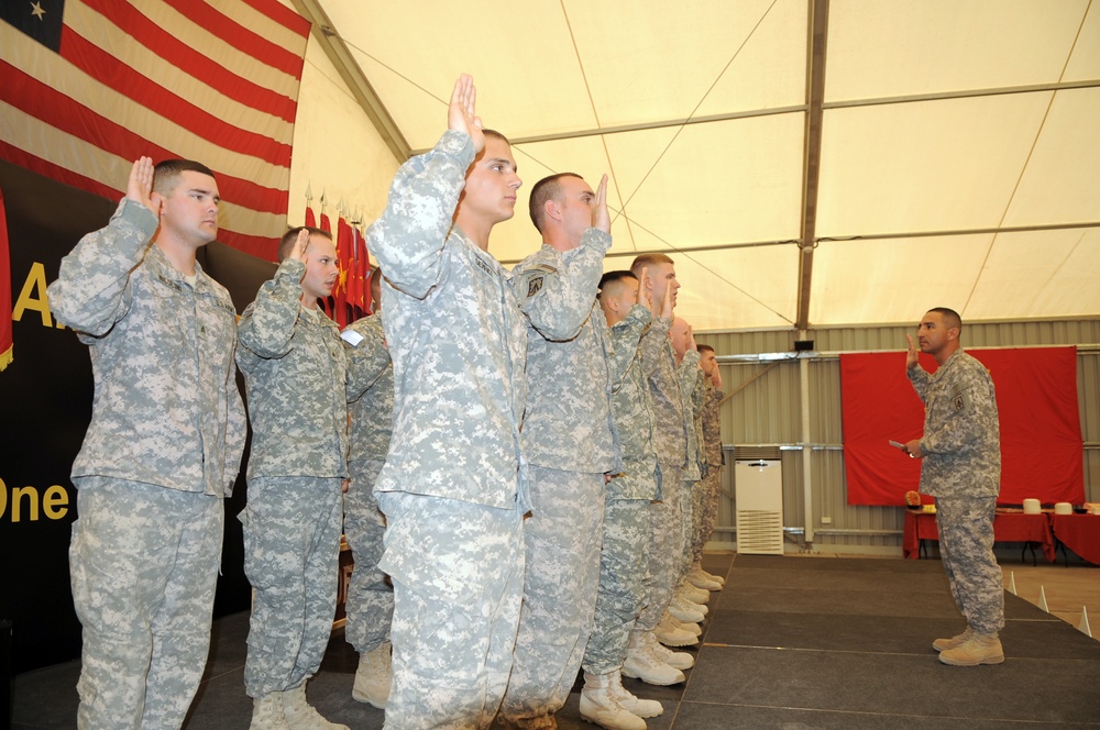 'No Fear' Battalion Holds NCO Induction Ceremony in Southwest Asia