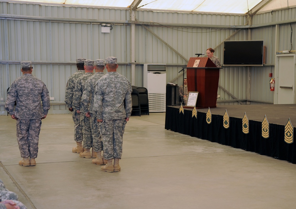 'No Fear' Battalion Holds NCO Induction Ceremony in Southwest Asia