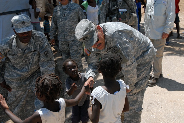 Task force commander visits displaced persons camp