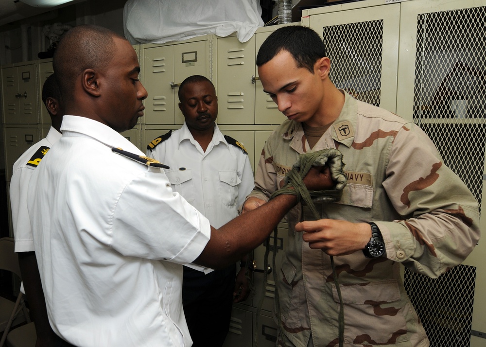Sailors teach first aid