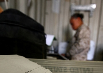 the postal warehouse at Camp Leatherneck