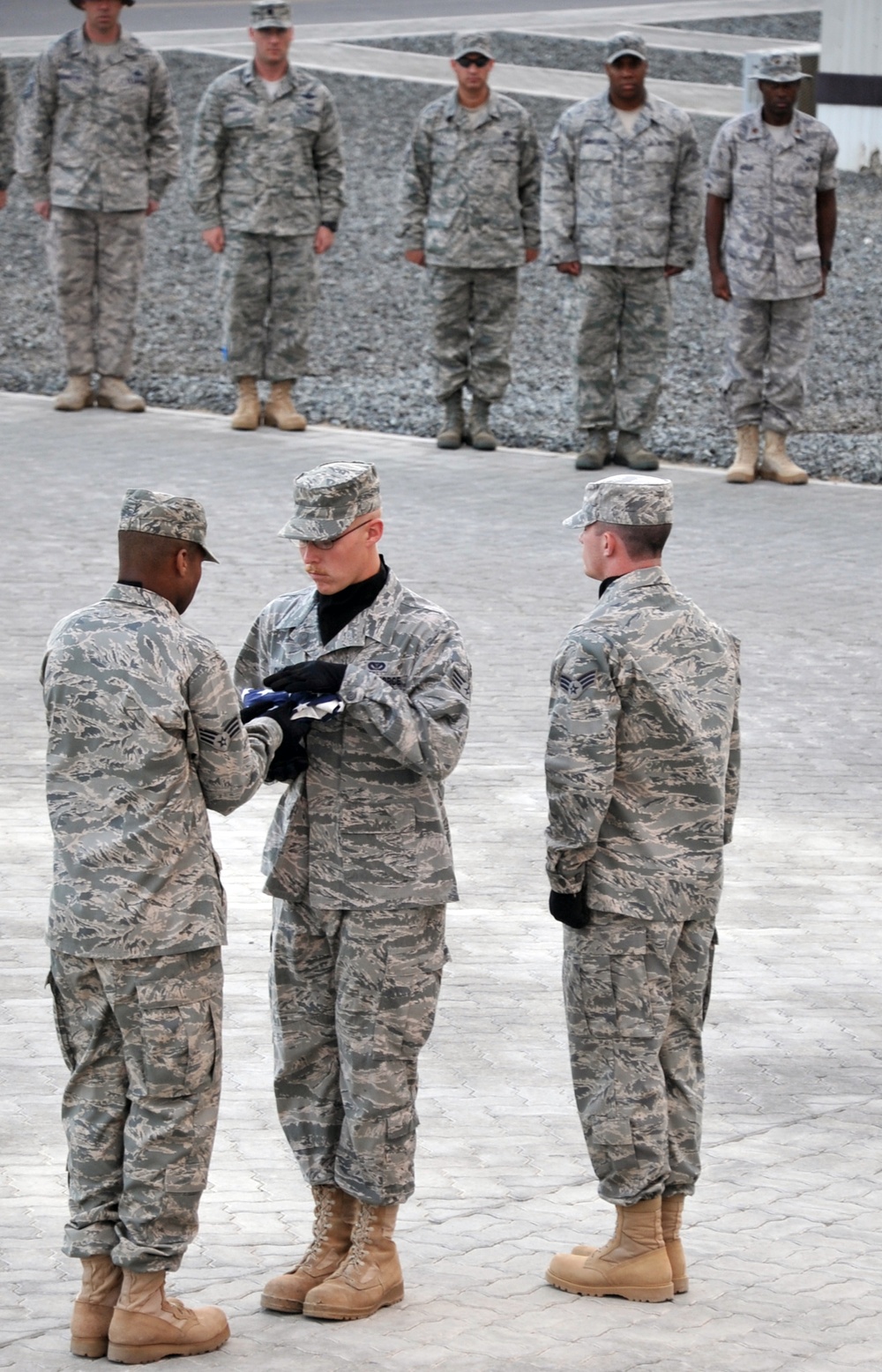 380th Renders a Salute to the American Flag