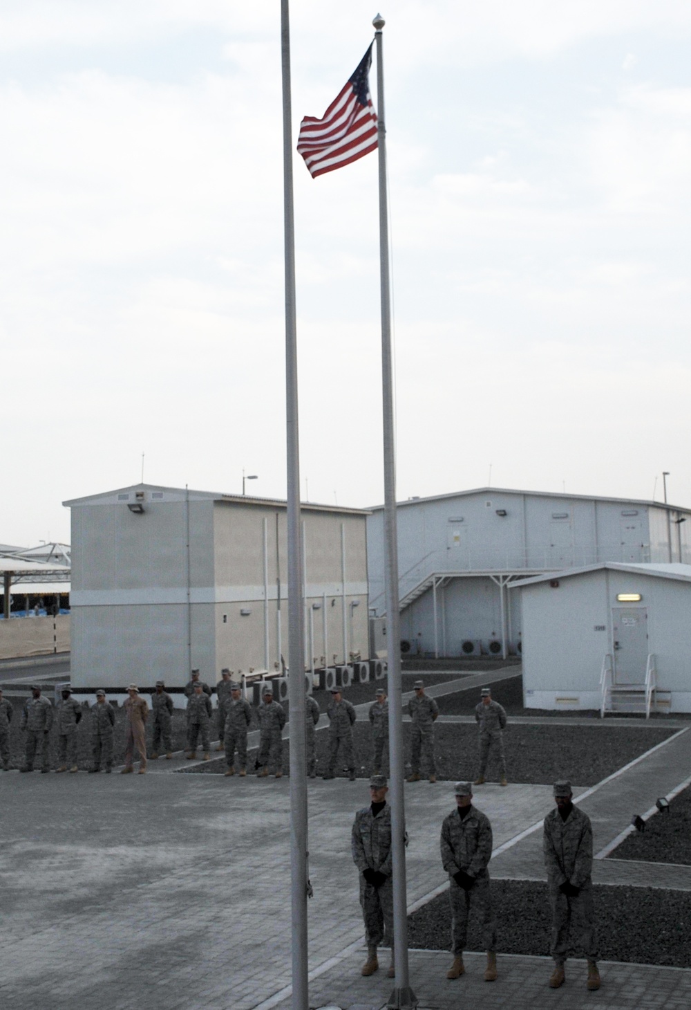 380th Renders a Salute to the American Flag