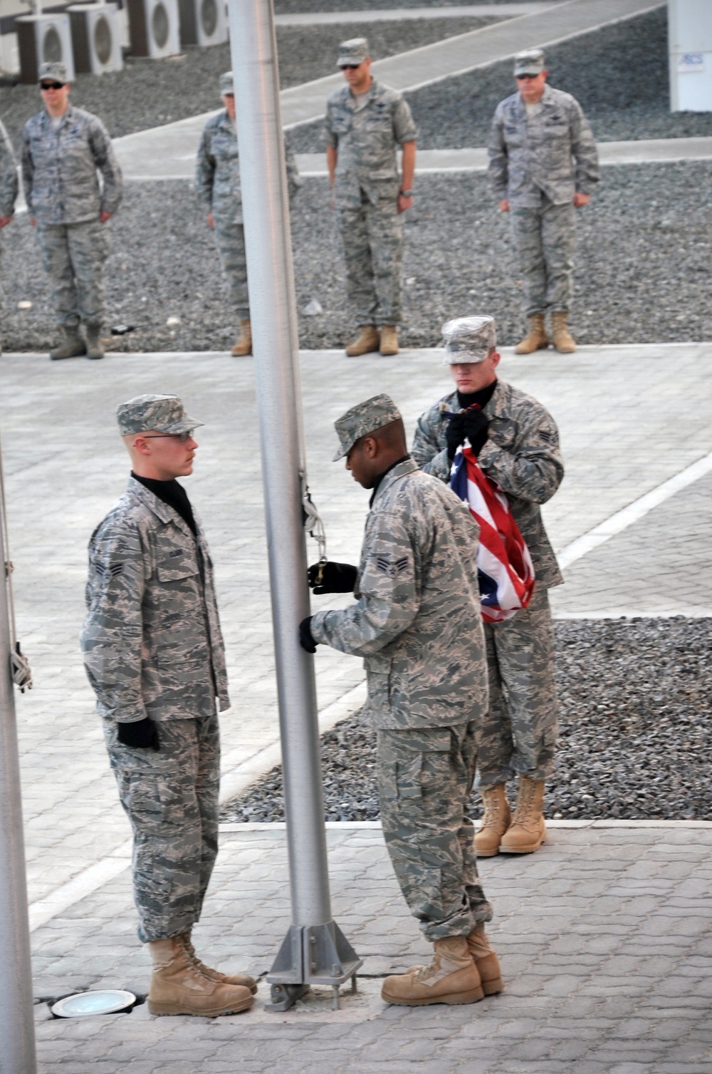 380th Renders a Salute to the American Flag