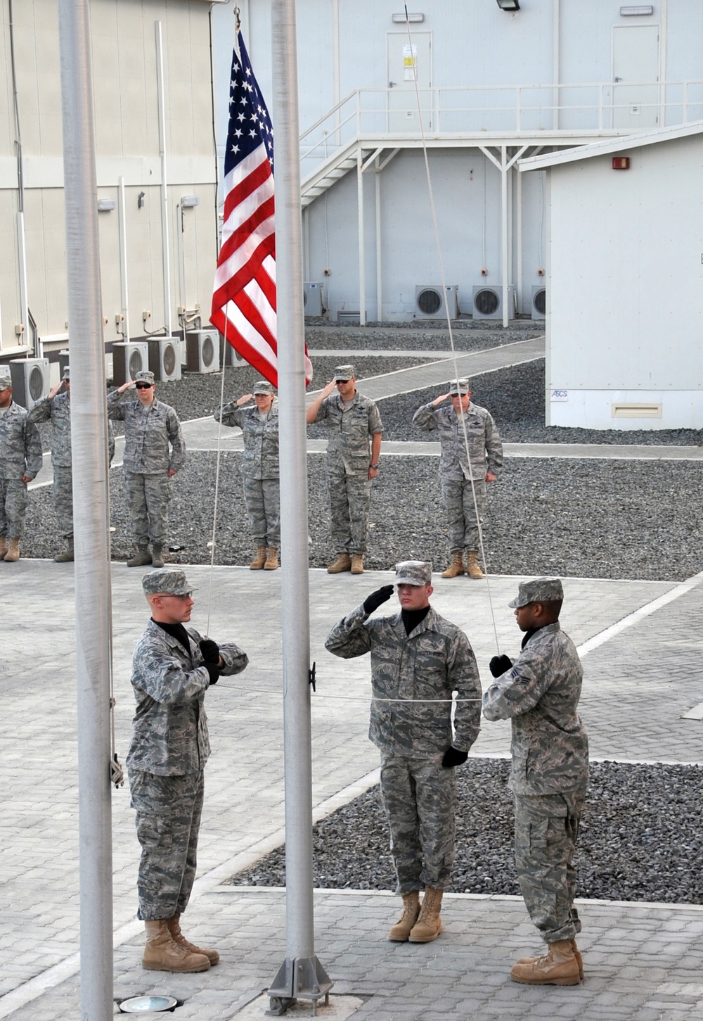 380th Renders a Salute to the American Flag