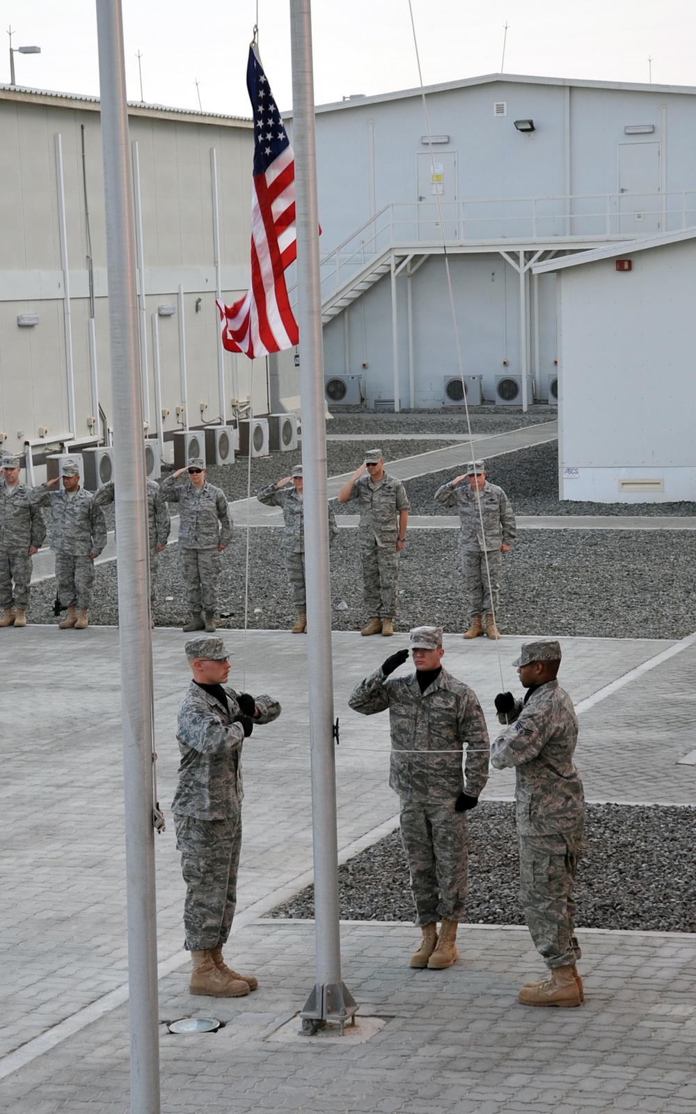 380th Renders a Salute to the American Flag