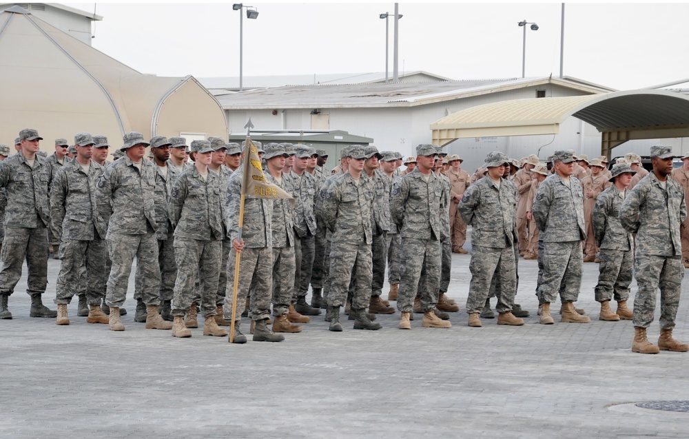 380th Renders a Salute to the American Flag
