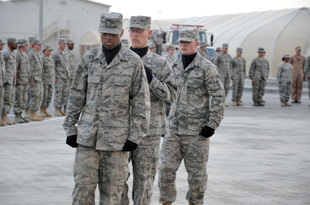 380th Renders a Salute to the American Flag