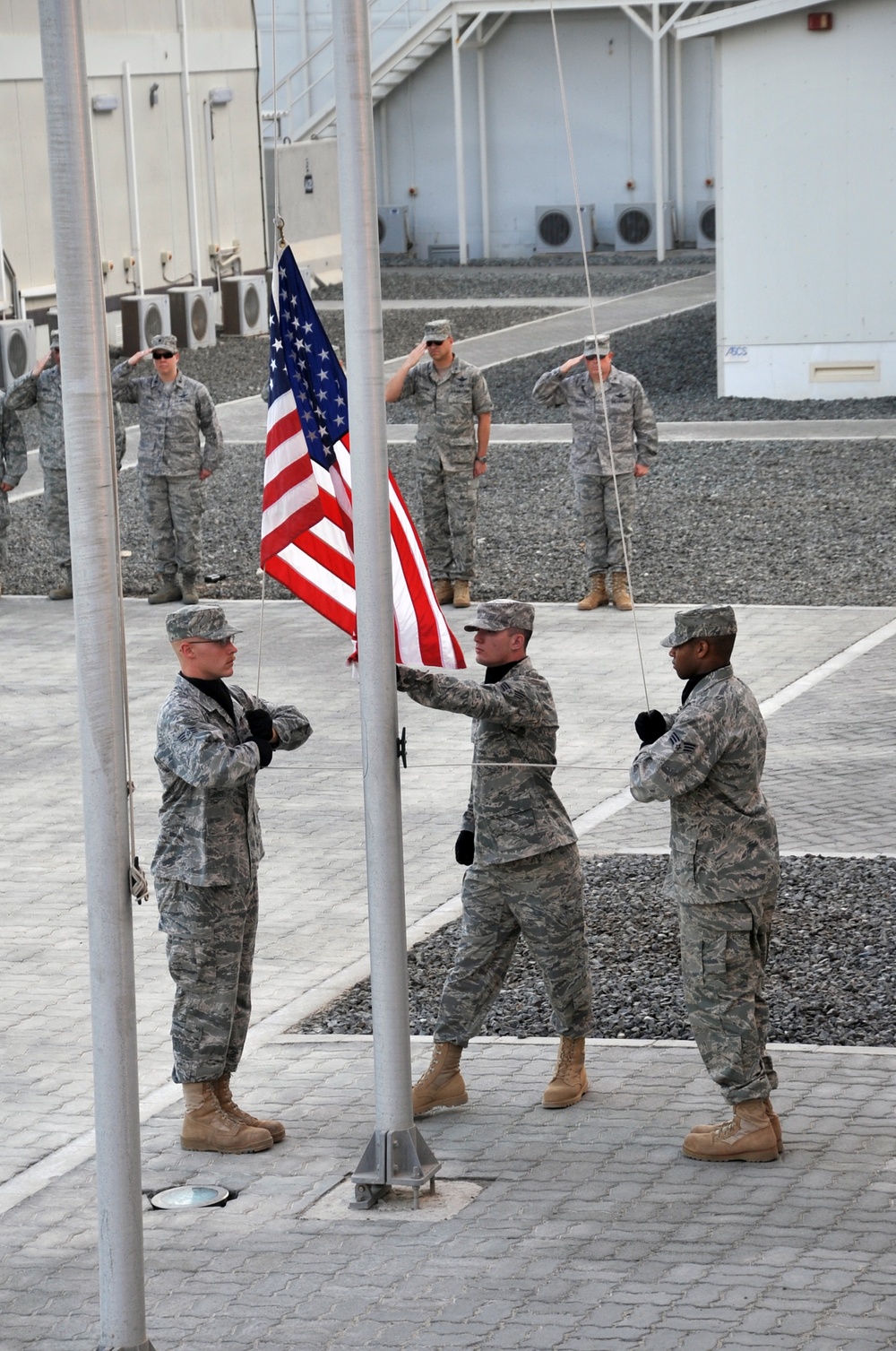 380th Renders a Salute to the American Flag