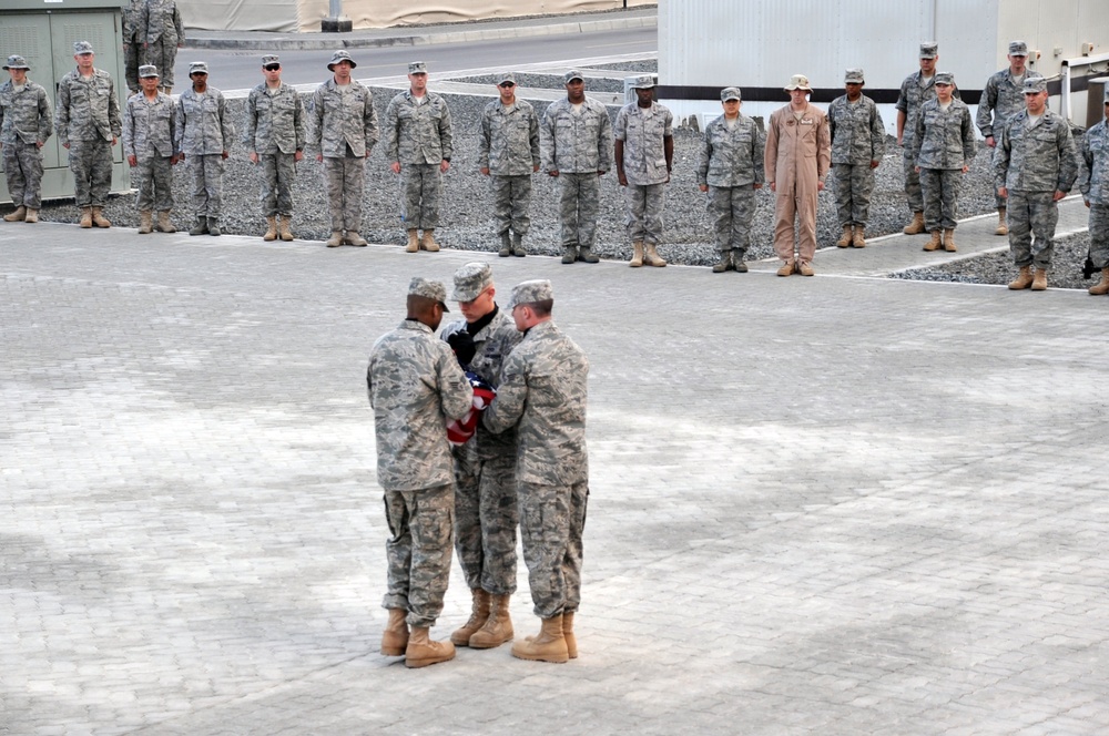 380th Renders a Salute to the American Flag