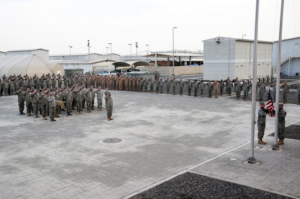 380th Renders a Salute to the American Flag