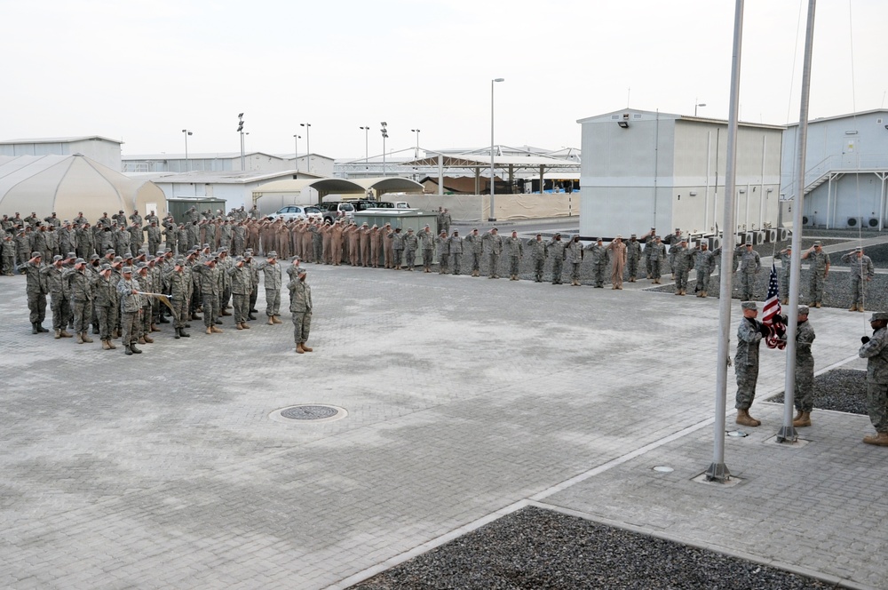 380th Renders a Salute to the American Flag