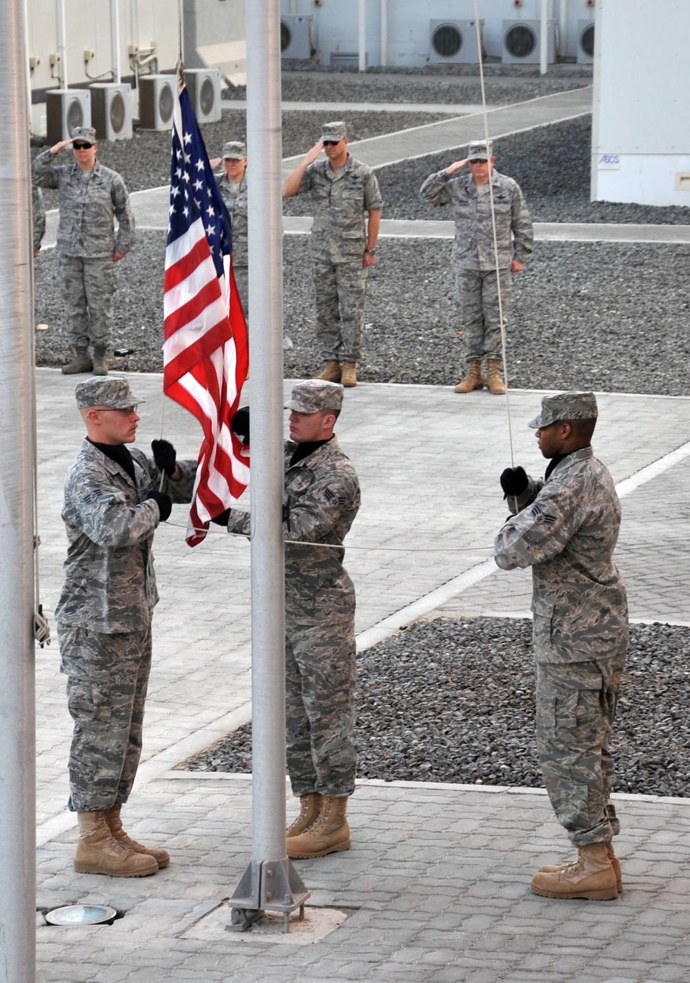 380th Renders a Salute to the American Flag
