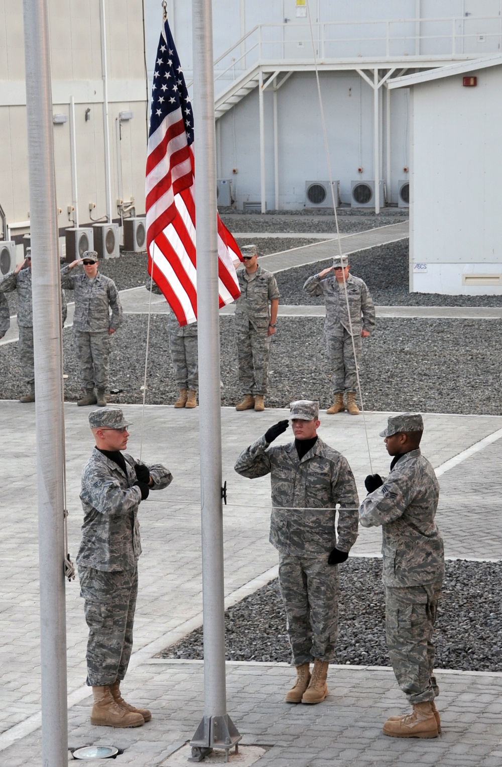 380th Renders a Salute to the American Flag
