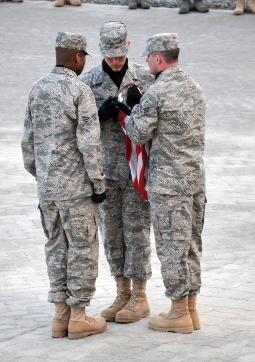 380th Renders a Salute to the American Flag