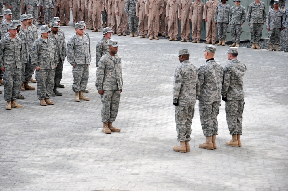 380th Renders a Salute to the American Flag