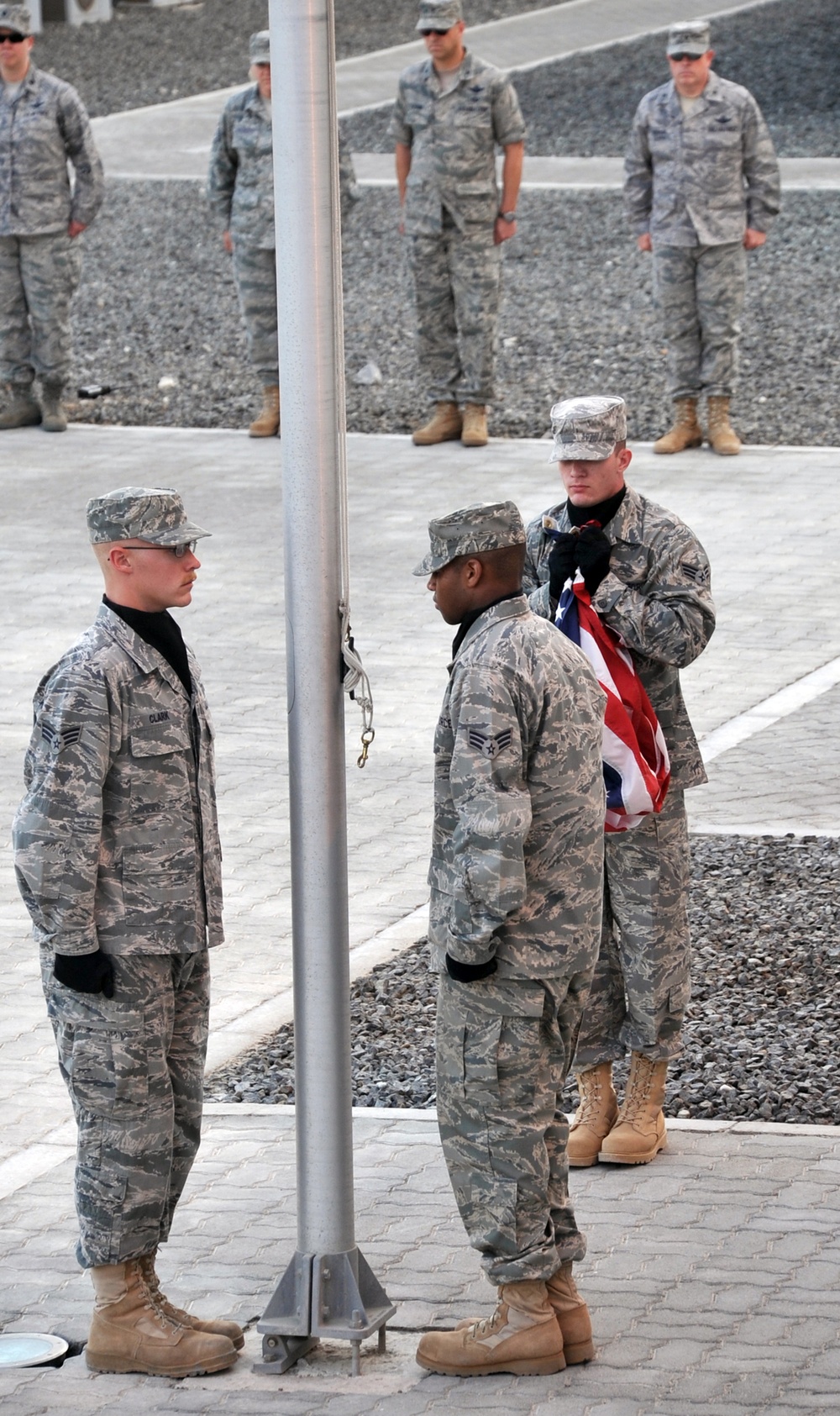 380th Renders a Salute to the American Flag