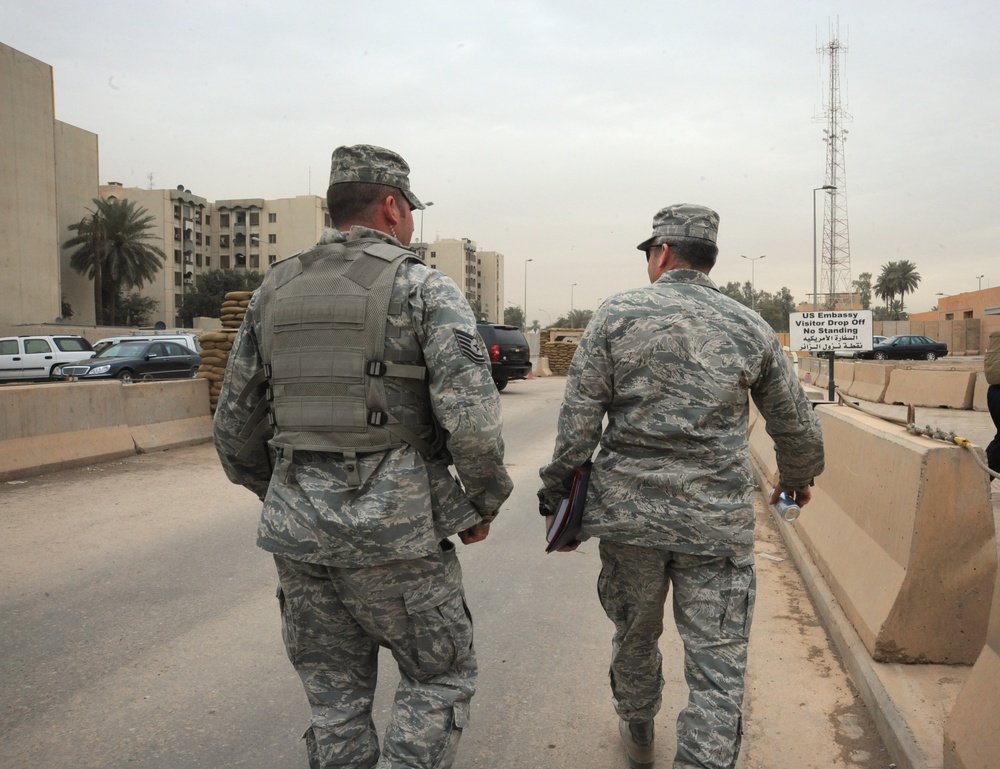 Airmen secure U.S. Embassy in Iraq