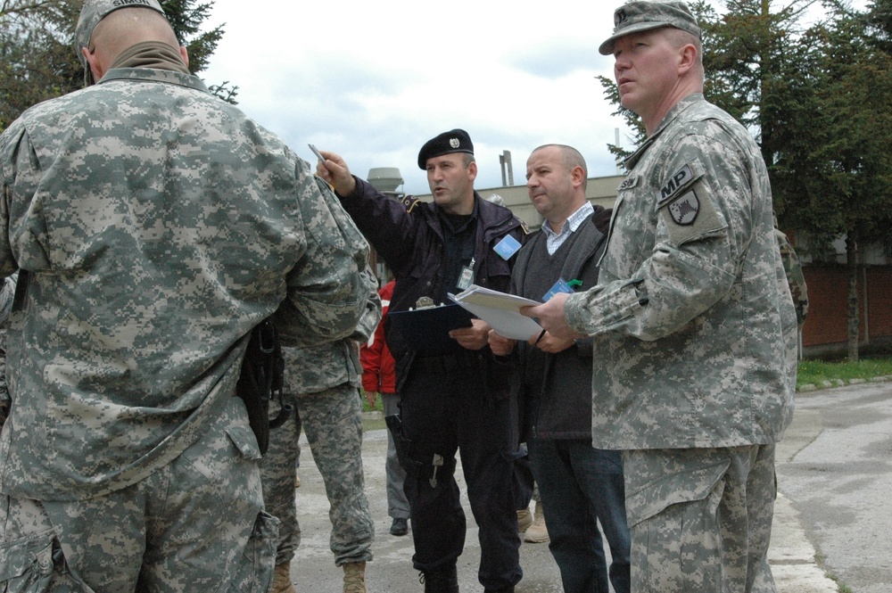 KFOR, KP work together to plan response exercise in Gjilan/Gnjilane