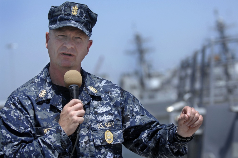 all-hands call aboard USS James E. Williams