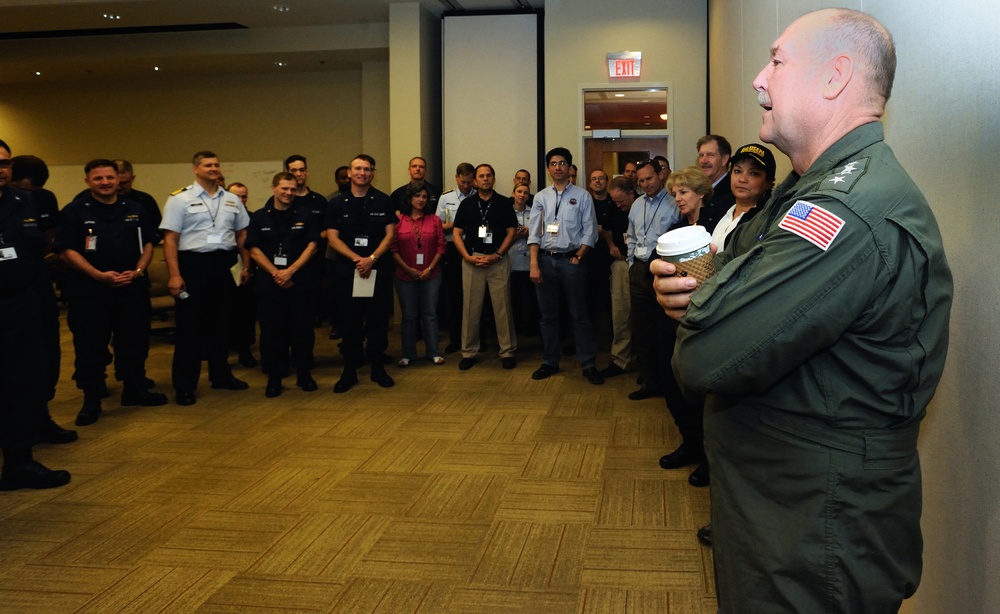 U.S. Coast Guard Commandant Adm. Thad Allen Meets With Unified Command