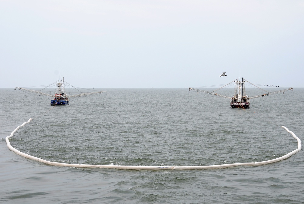 Shrimp Boats Undergo Burn Training in Gulf of Mexico