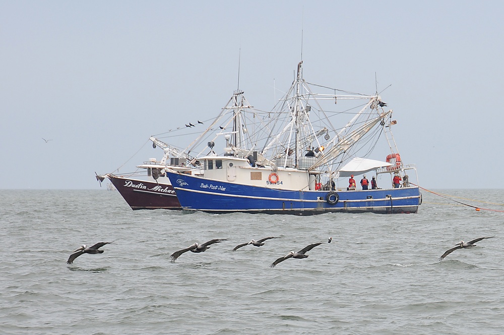 Shrimp Boats Undergo Burn Training in Gulf of Mexico