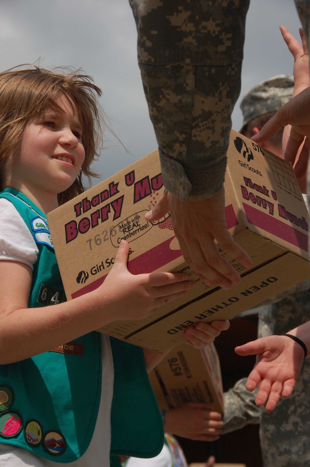Girl Scouts donate cookies