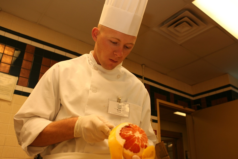 After Marine leaves work, the apron stays on