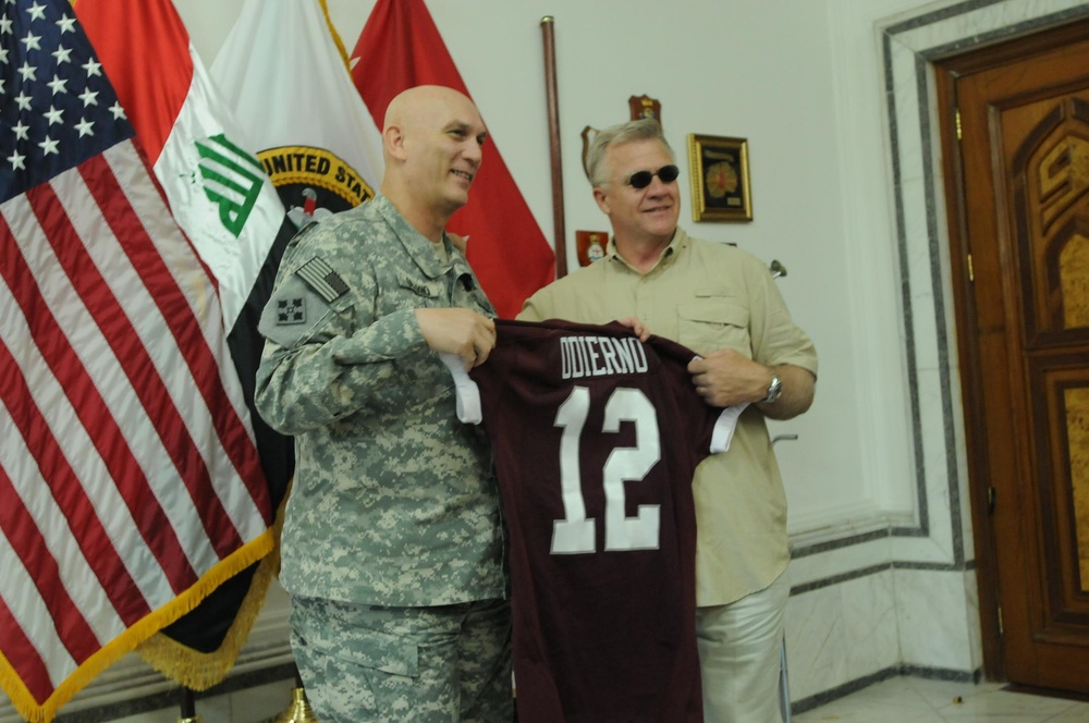 Texas A&amp;M Coach Visits Troops in Iraq
