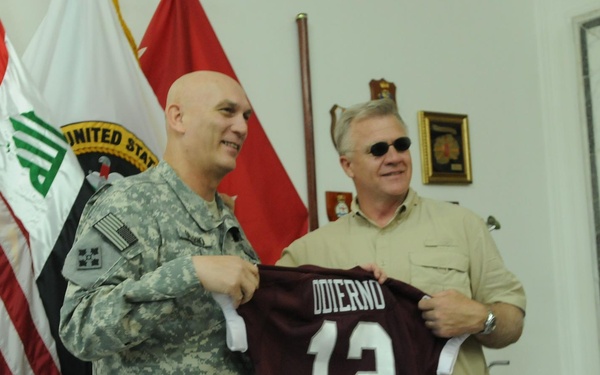 Texas A&amp;M Coach Visits Troops in Iraq
