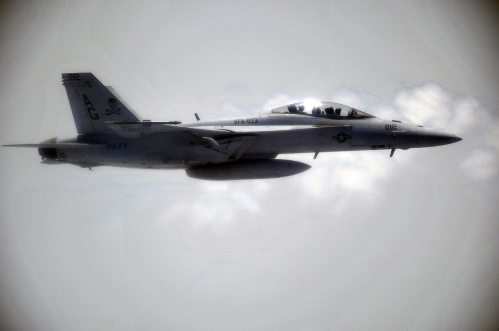 Navy F-18s Refueled by KC-10