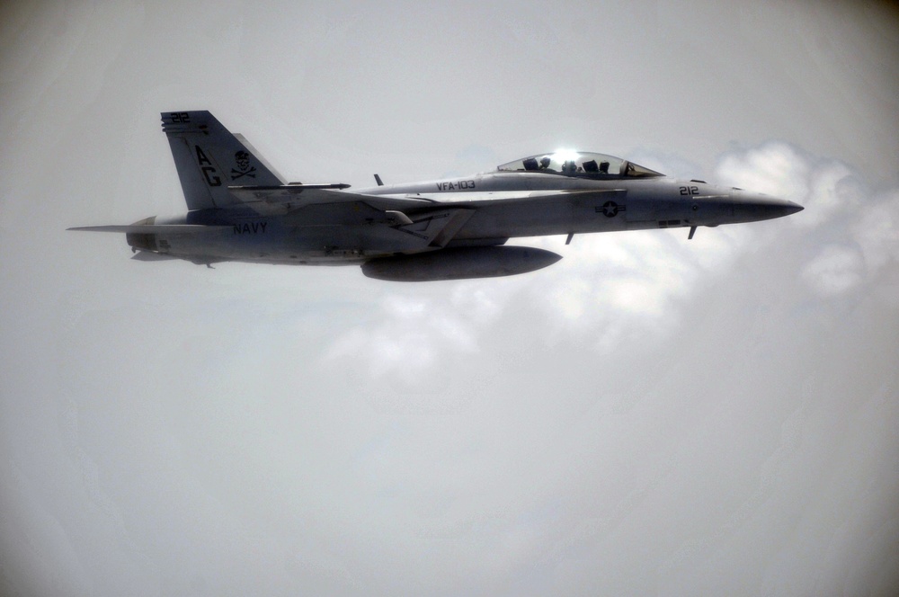 Navy F-18s Refueled by KC-10