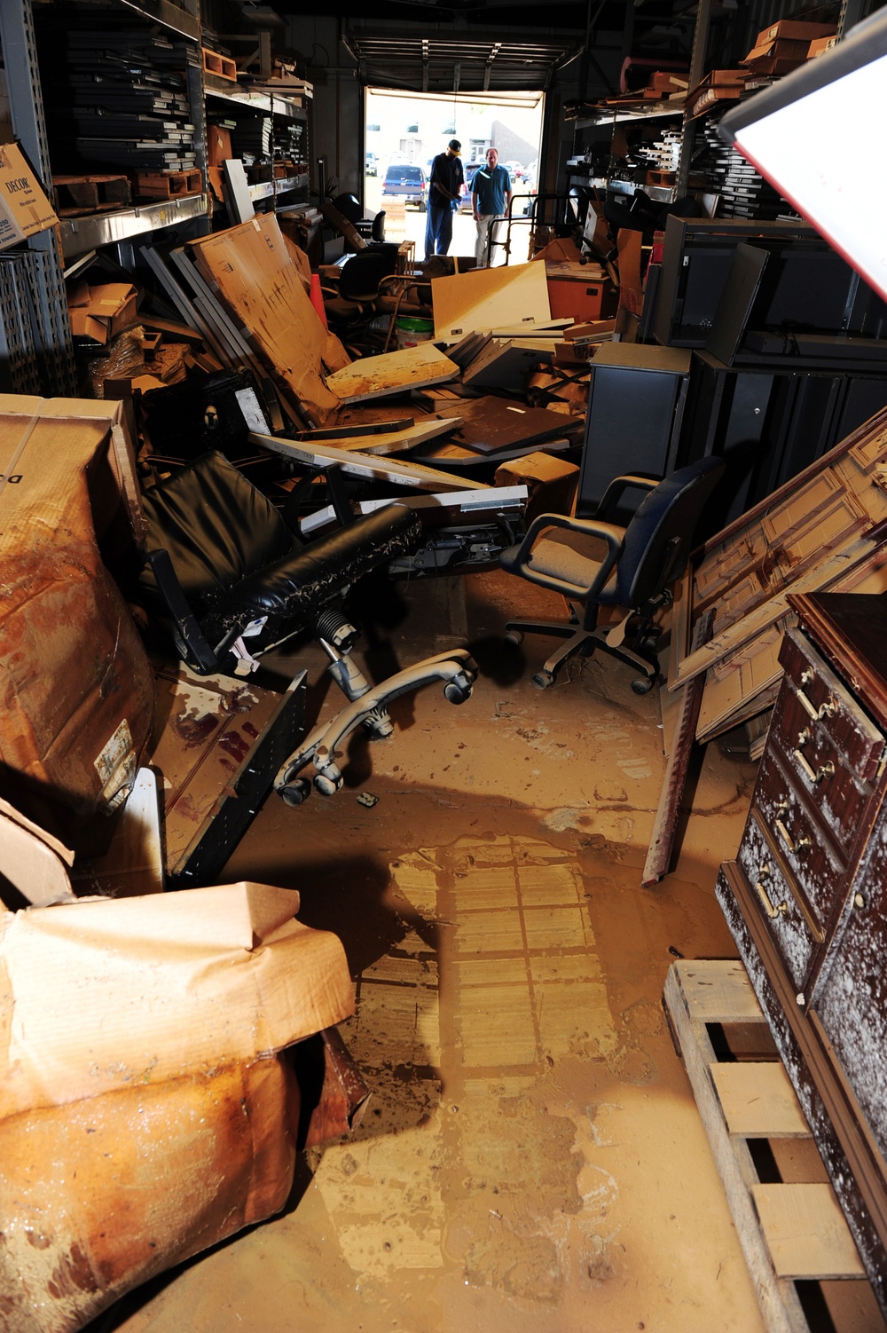 floodwaters at the Navy Recruiting Command storage annex