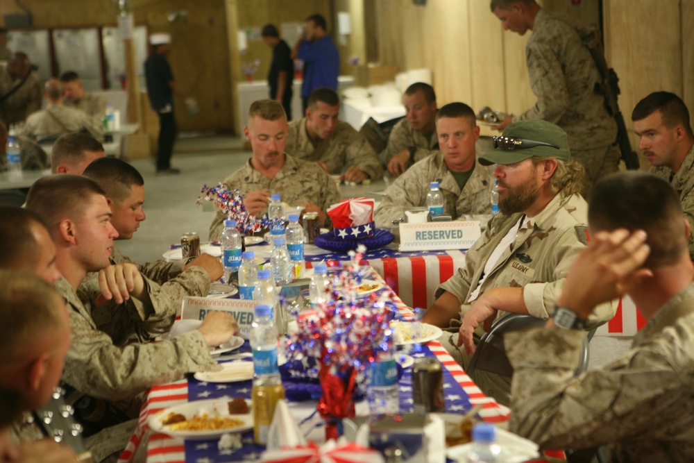 Toby Keith performs for Marines in Afghanistan