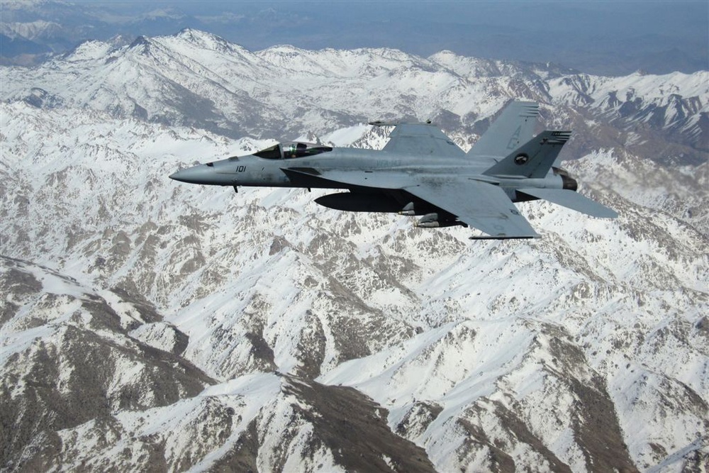 Hornet flies over Afghanistan