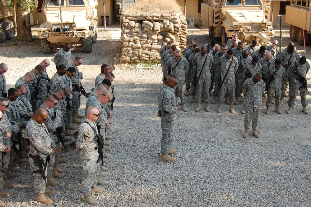 Soldiers in Iraq participate in the National Day of Prayer