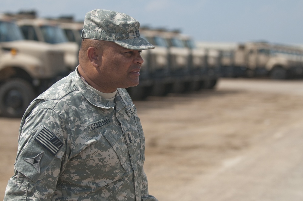 CSM Coleman, USF-I DCG-O Senior Enlisted Advisor, Visits Camp Taji