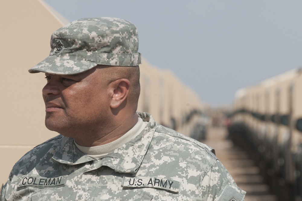 CSM Coleman, USF-I DCG-O Senior Enlisted Advisor, Visits Camp Taji