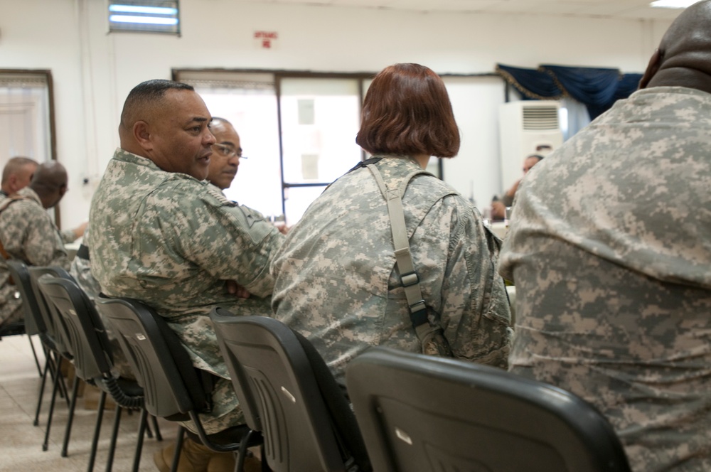 CSM Coleman, USF-I DCG-O Senior enlisted advisor, visits Camp Taji