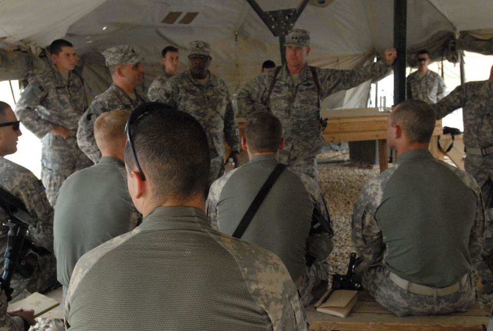 Virginia's adjutant general visits deployed troops in Iraq
