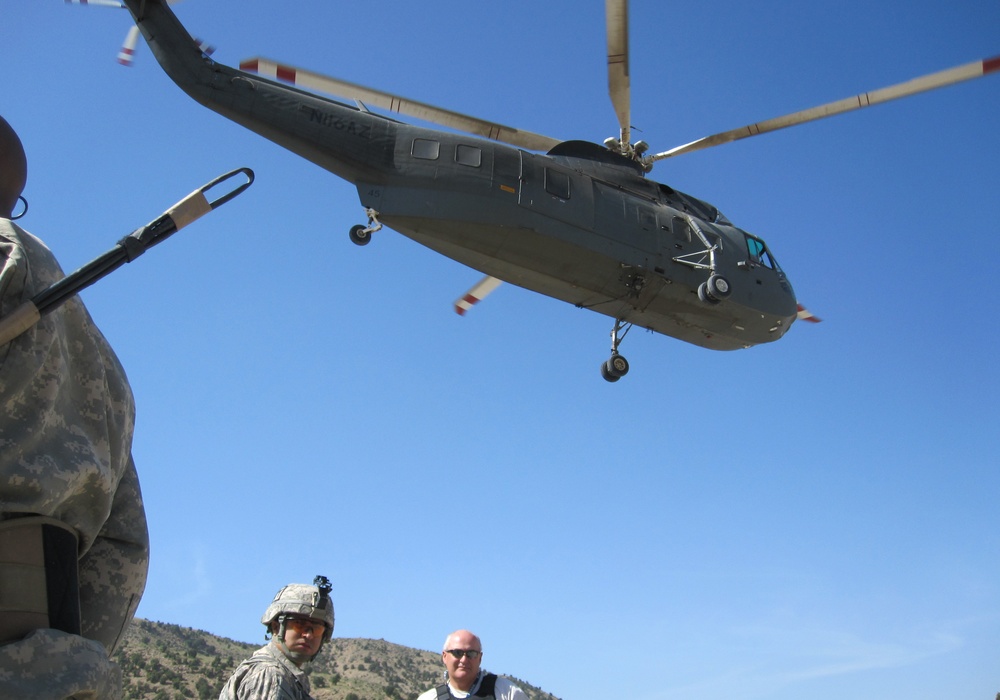 Helicopter Leaves FOB Tillman