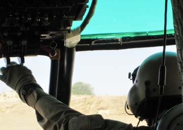 Helicopter Leaves FOB Tillman