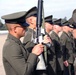 Marine recruits undergo battalion commander's inspection