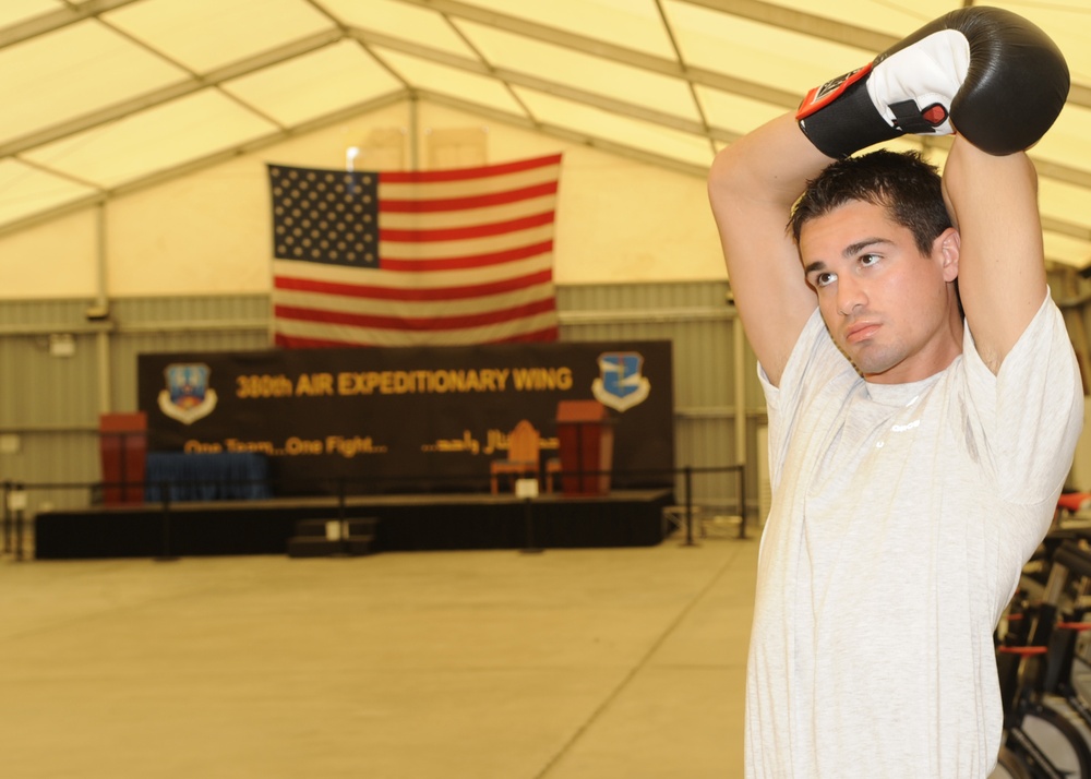 Air Weapons Officer Throws Punches in the Ring, in the Sky