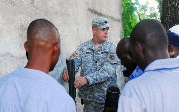 Joint Task Force-Haiti Engineers teaching the Haitian Police