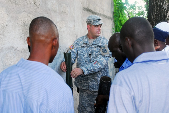 Joint Task Force-Haiti Engineers teaching the Haitian Police