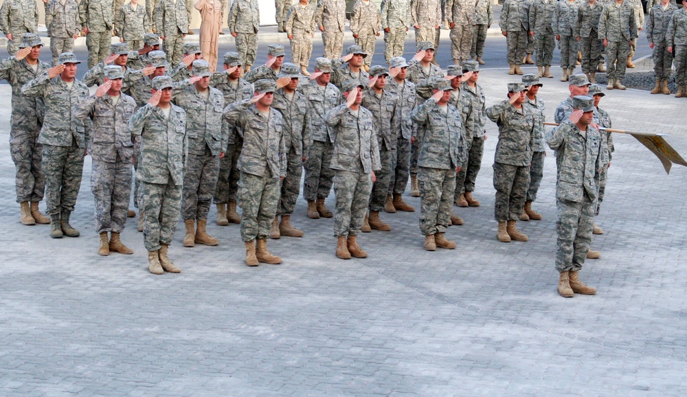 380th Airmen Honor American Flag in Retreat Ceremony